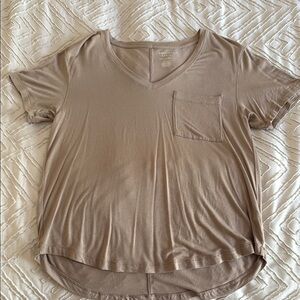 American Eagle Outfitters Tan Short Sleeve Relaxed Tee